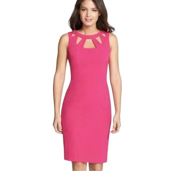 ELIZA J Pink Cut Out Neckline Sheath Dress NWT - Picture 9 of 9